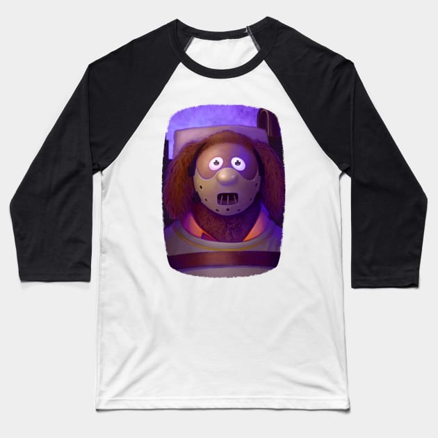 Muppet Maniac - Rowlf as Hannibal Lecter Baseball T-Shirt by GrimbyBECK